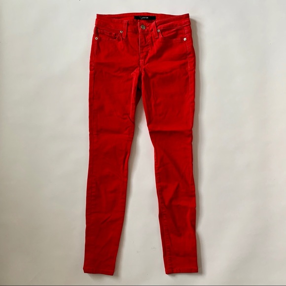 red skinny ankle pants